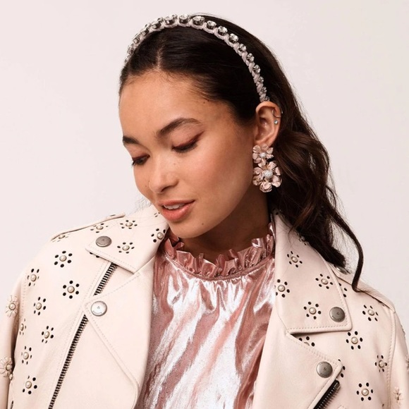 🆕 Lele Sadoughi Wallflower Flower Drop Earrings In Blush - Picture 3 of 3